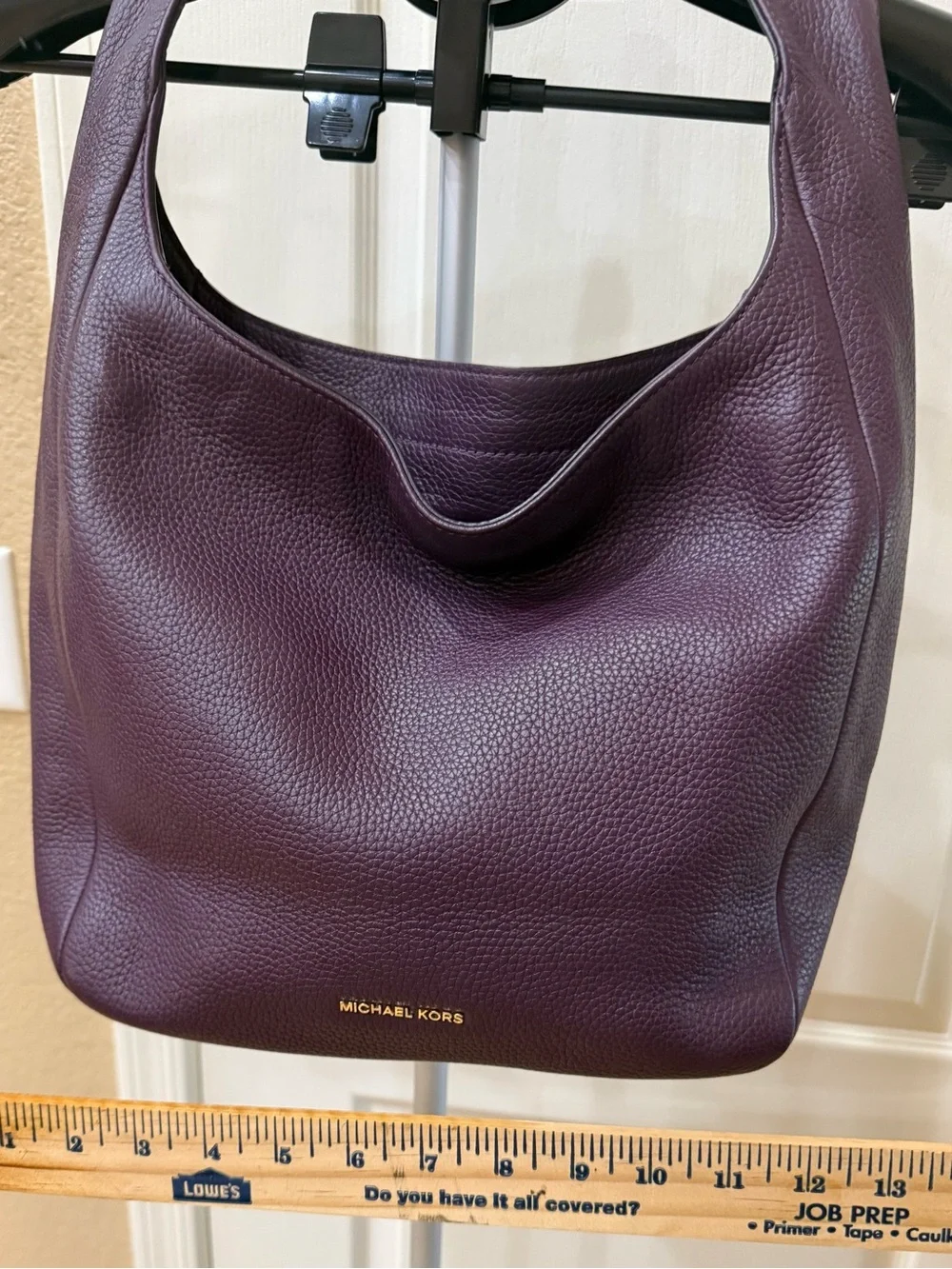 FLAWLESS Michael Kors Lena LG Pebbled Leather Hobo Bag - Purple/Plum Fall 2017